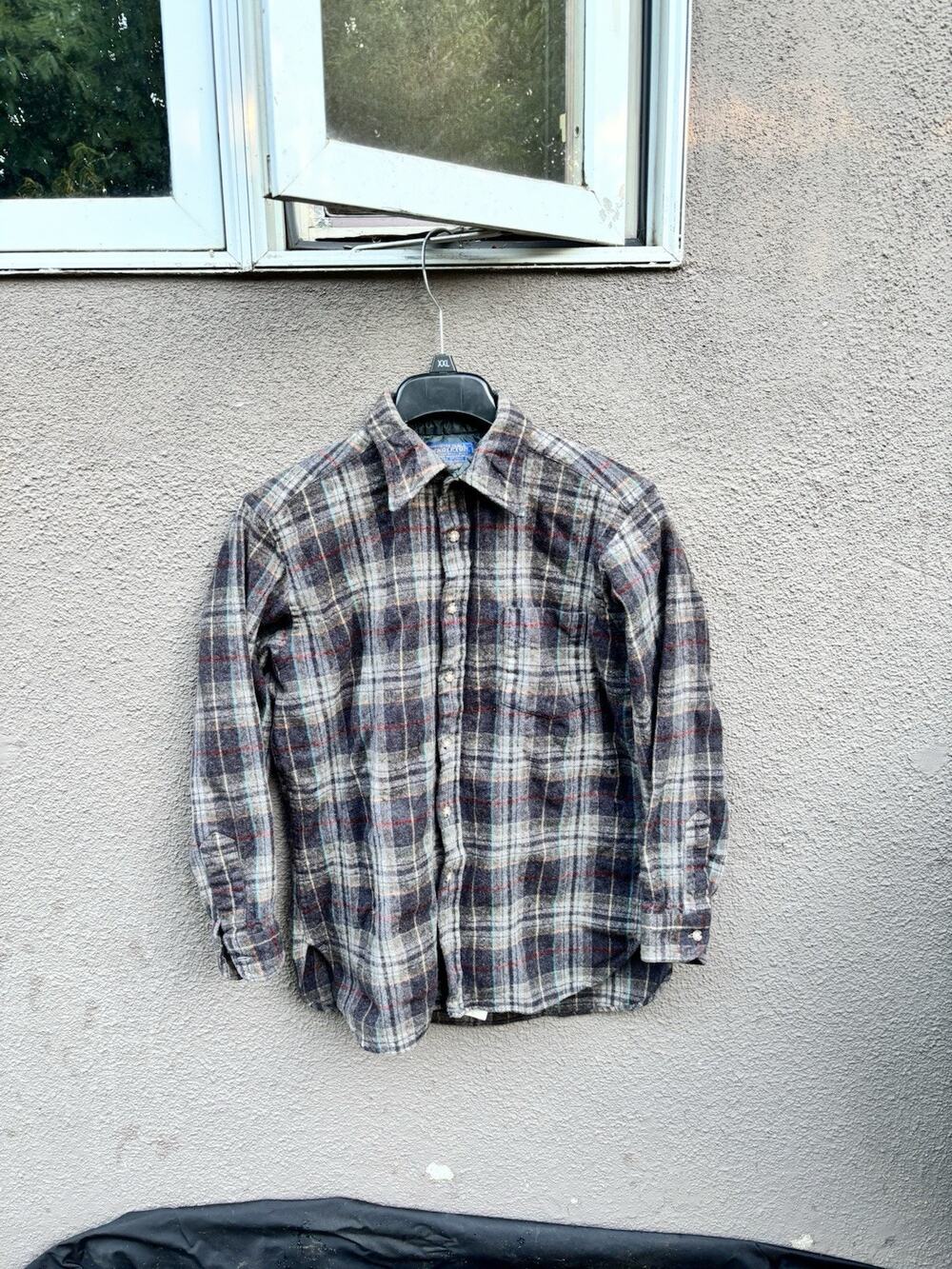 Vintage 90s Pendleton Flannel Size Large Brown 100% Wool
